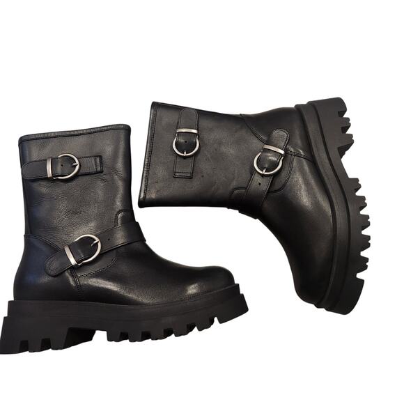 NEW Anthropologie Maeve Pilcro black moto boots size 9 - Picture 4 of 7